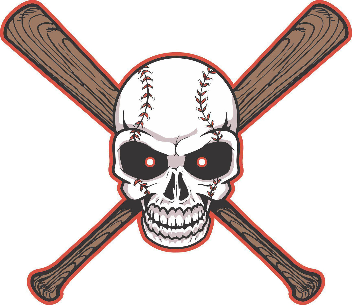 Skull Baseball Bats full color decal stickers - Let's Print Big