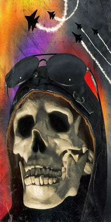 Pilot Skull Jets Cornhole Skins Board Wrap Decal Graphics