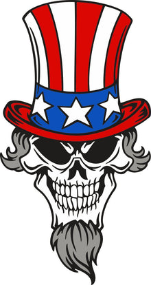 Skull Uncle Sam color decal stickers - Let's Print Big