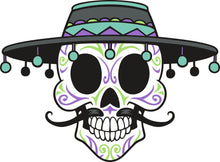 Skull in Sombrero color decal sticker - Let's Print Big