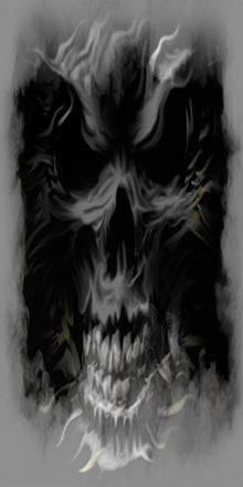 Scary Skull cornhole decal In The Fog Cornhole Wrap