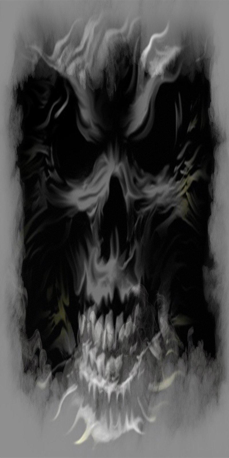 Scary Skull cornhole decal In The Fog Cornhole Wrap