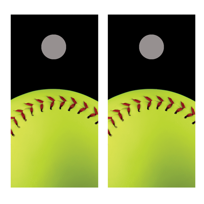 Soft Ball Design A Corn Hole Decal Wrap