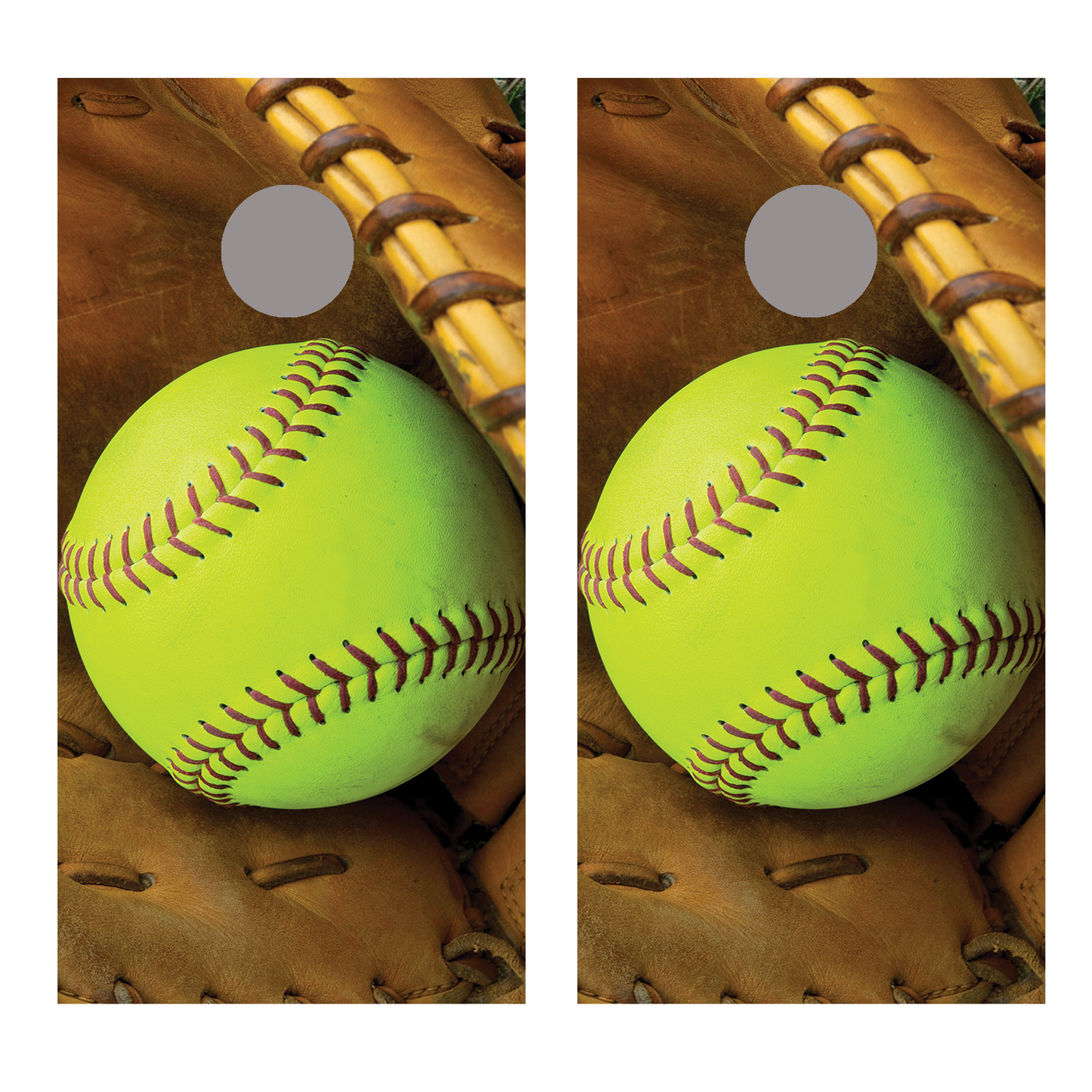 Soft Ball Design B Corn Hole Decal Wrap