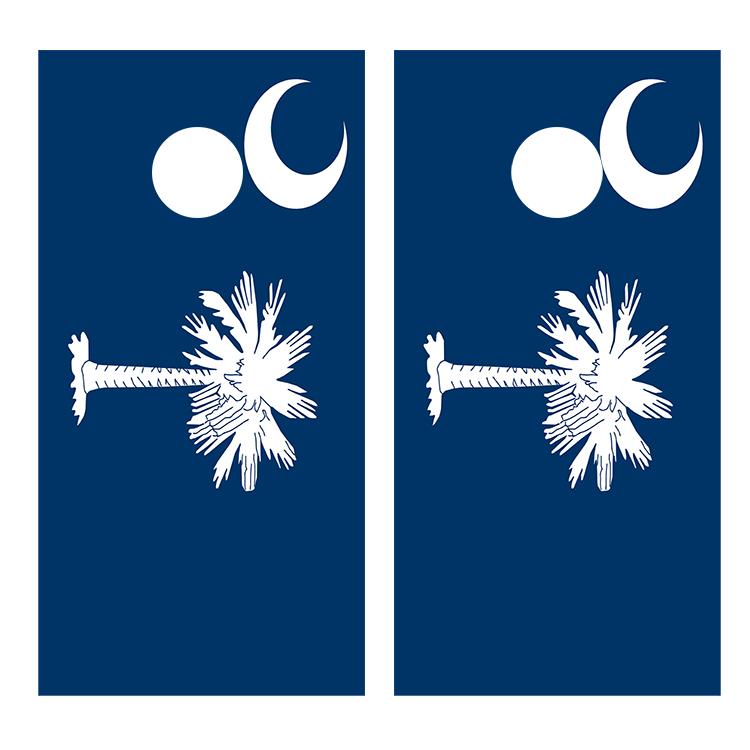 Flag of South Carolina Cornhole Board Decal Wraps
