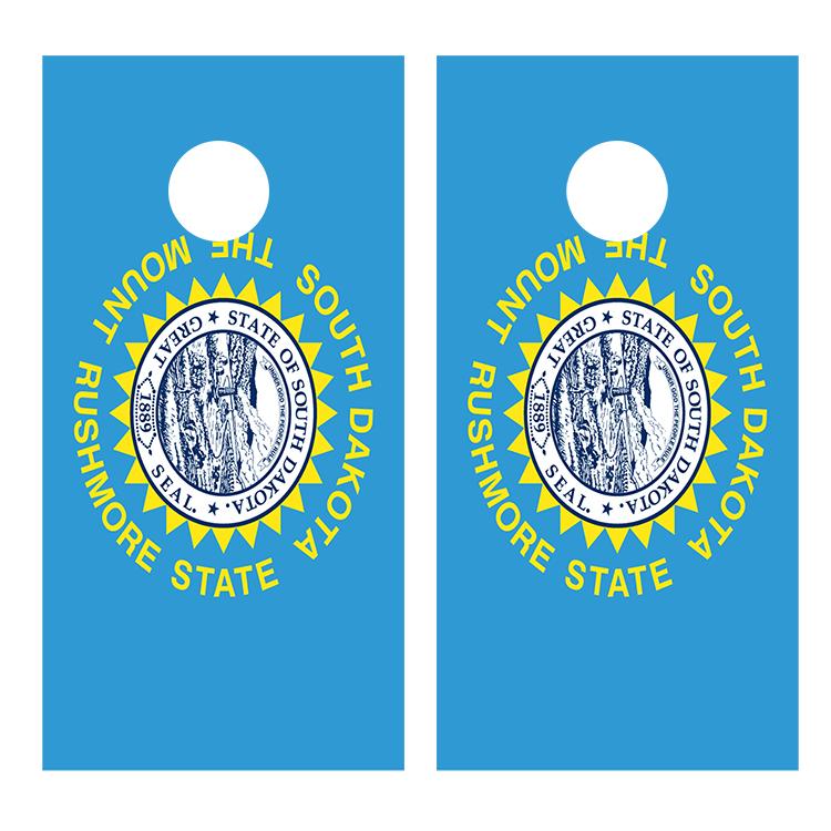 Flag of South Dakota Cornhole Board Decal Wraps
