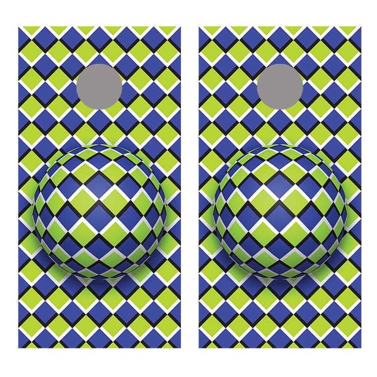Sphere Illusion Cornhole Board Decal Wraps