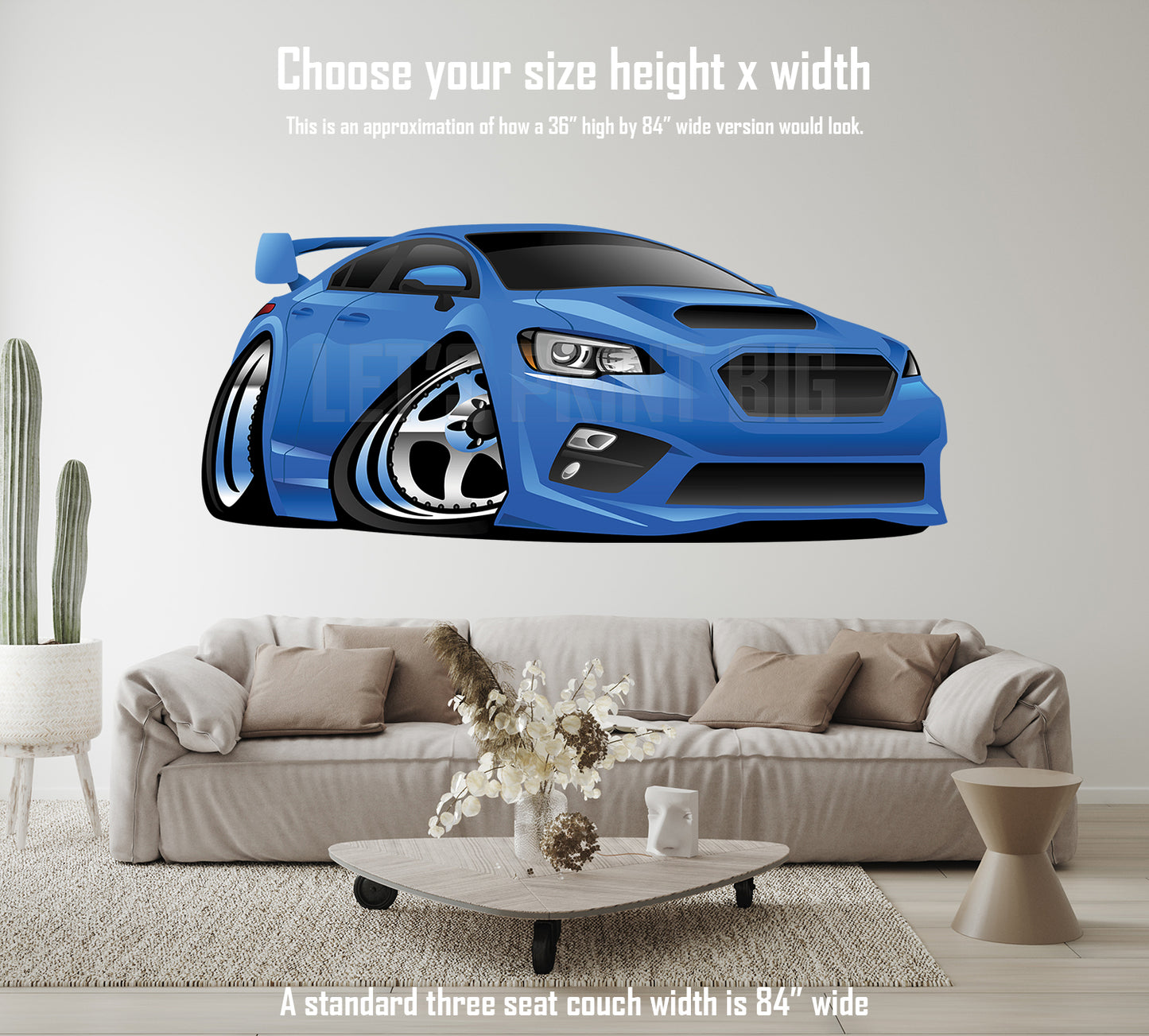 Car Art Mustang Sports Car Cartoon Wall Decal