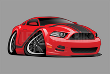 Car Art Mustang Sports Car Cartoon 2 Wall Decal