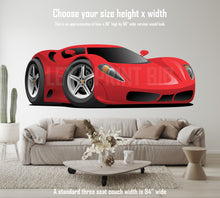 Car Art Sports Car Cartoon 3 Wall Decal