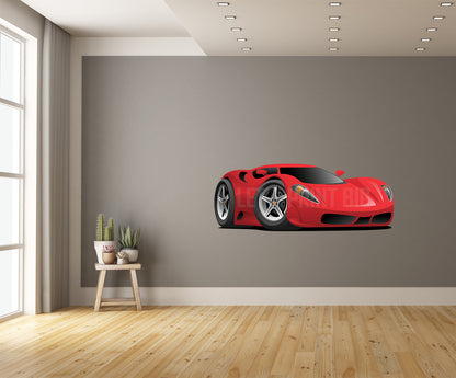 Car Art Sports Car Cartoon 3 Wall Decal
