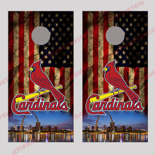 Cardinals Skyline Corn Hole Board Decal Wrap