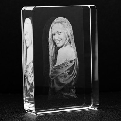 Custom Photo Engraved Crystal - Stadium