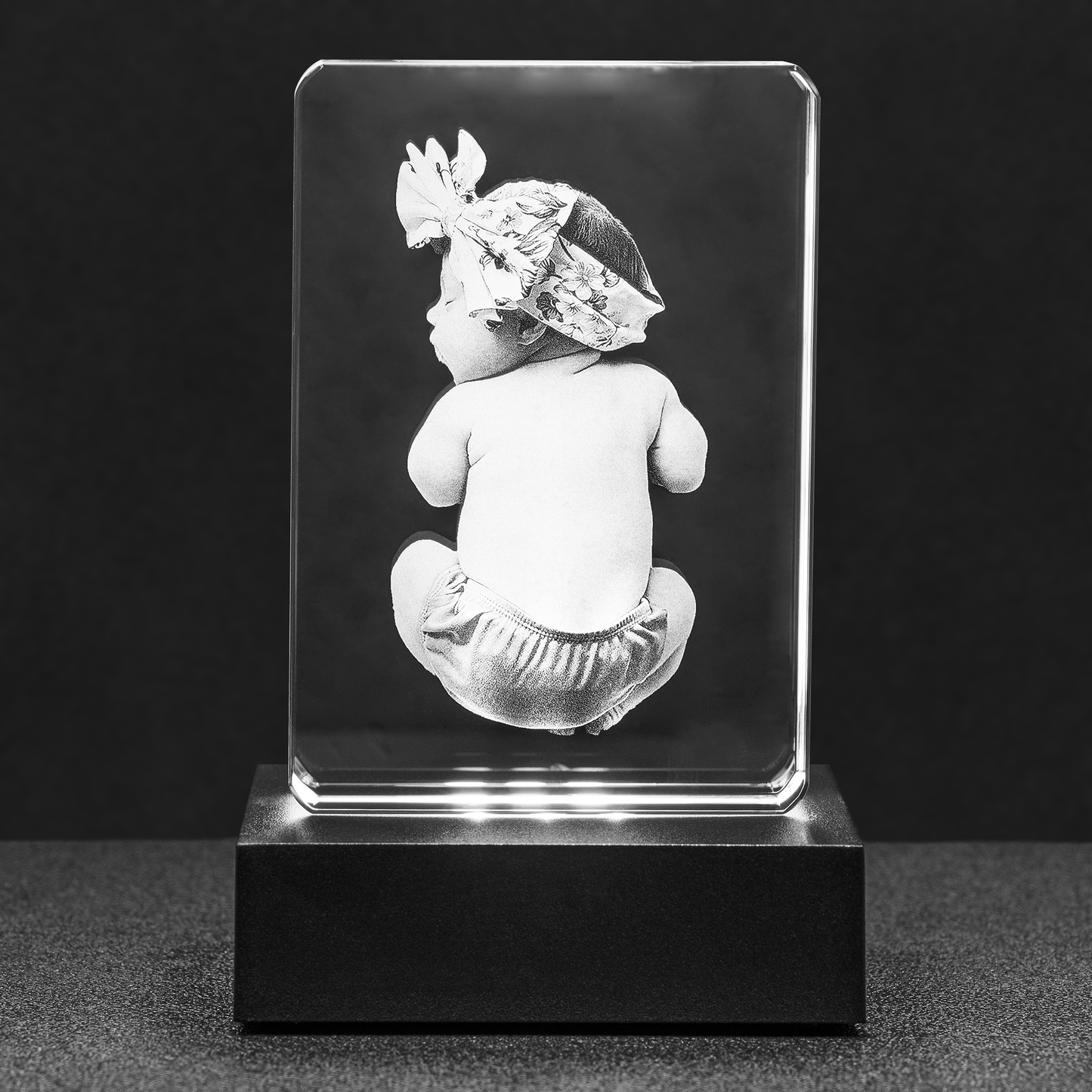 Custom Photo Engraved Crystal - Stadium