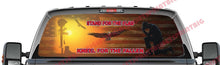Stand for the American Aged Flag Kneel for the Fallen two bald eagles Rear Window Decal