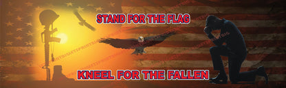 Stand for the American Aged Flag Kneel for the Fallen two bald eagles Rear Window Decal