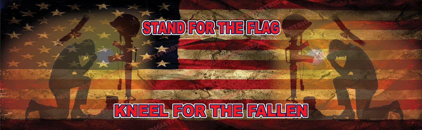 Stand for the Flag Kneel for the Fallen Aged Rear Window Decal
