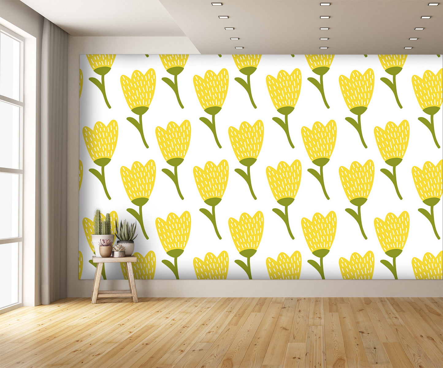 Yellow Tulip Flower Wall Mural