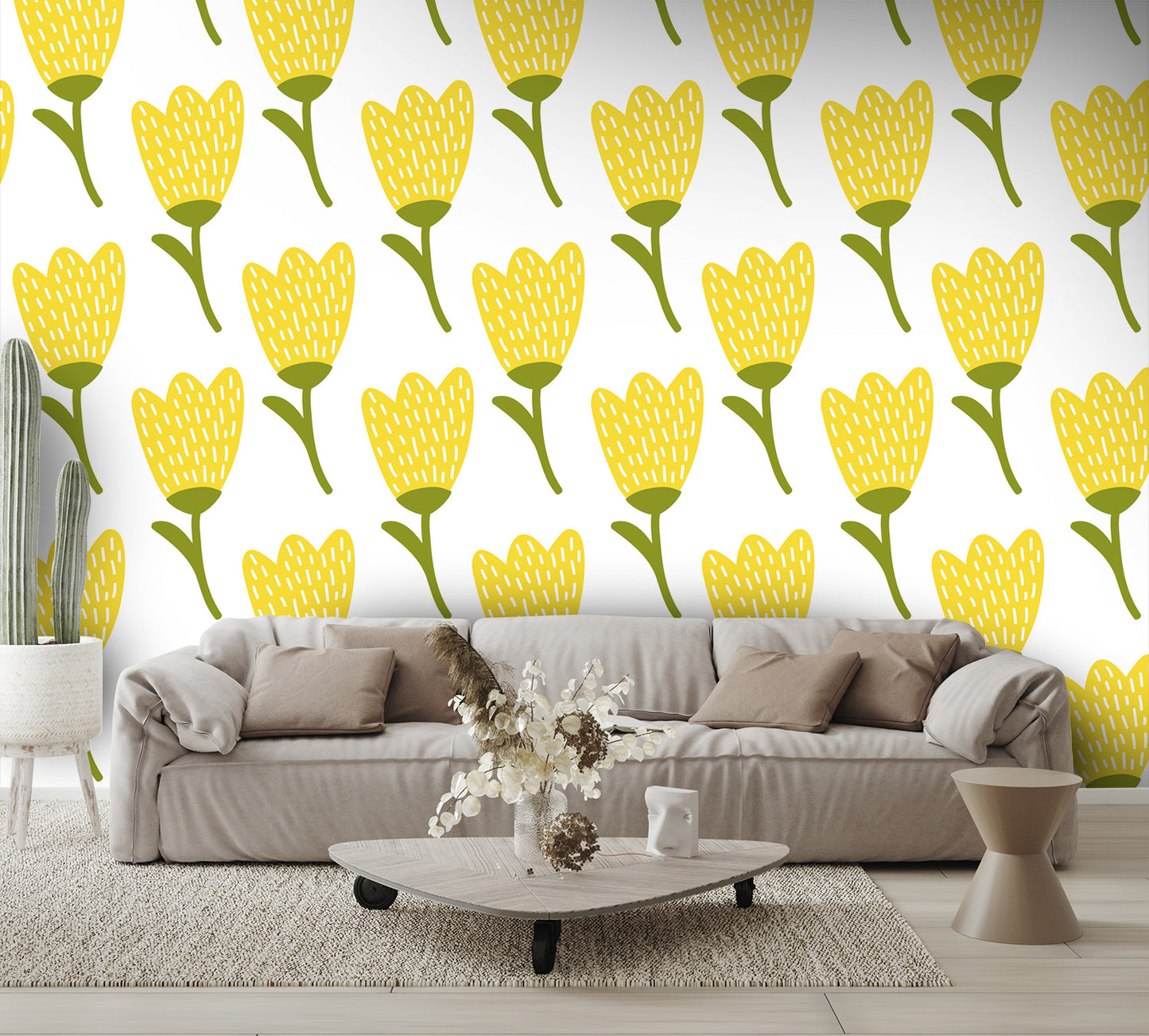 Yellow Tulip Flower Wall Mural