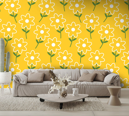 Summer Flowers Fields Wall Mural