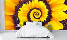 Sunflower Spiral Abstract Infinity Wall Mural