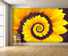 Sunflower Spiral Abstract Infinity Wall Mural