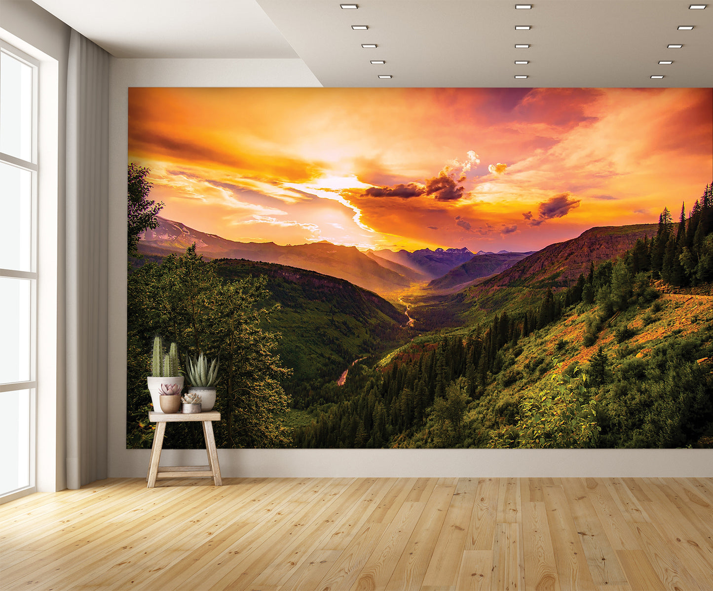 Sunset in the Mountains Wall Mural