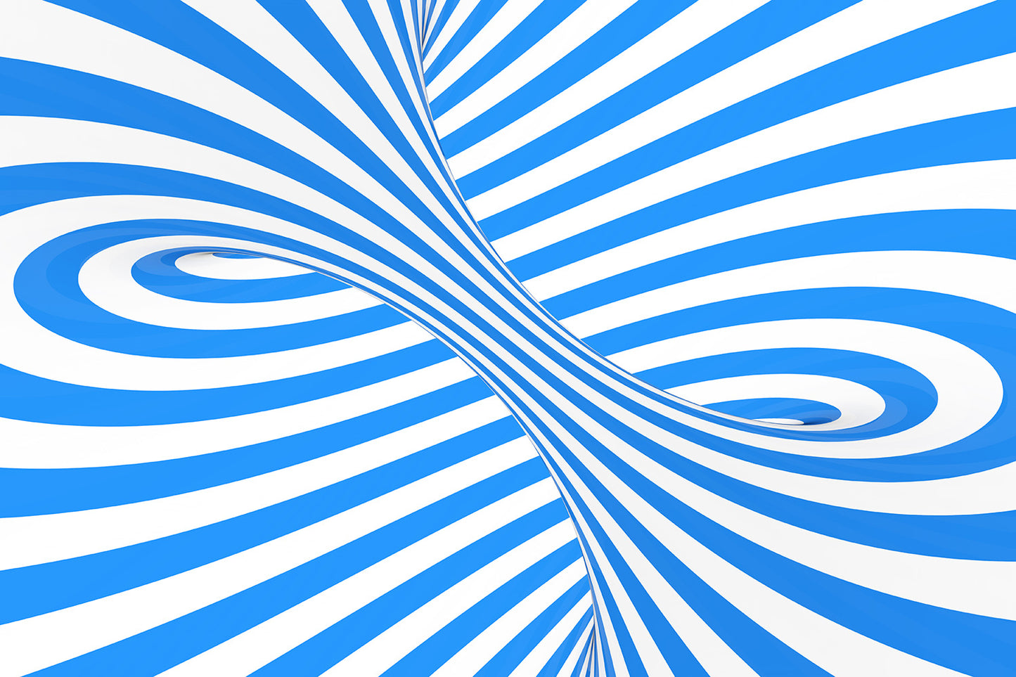 Swirl Optical 3D Illusion Blue White Wall Mural