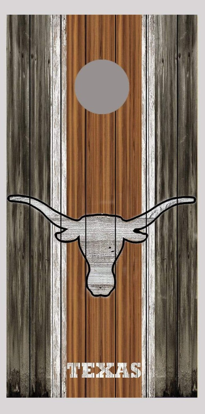 University of Texas Longhorns Wood Corn hole Board Decal Wrap