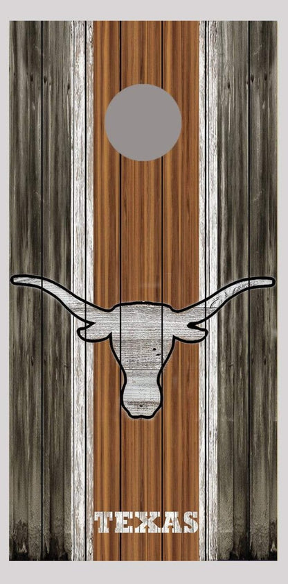 University of Texas Longhorns Wood Corn hole Board Decal Wrap