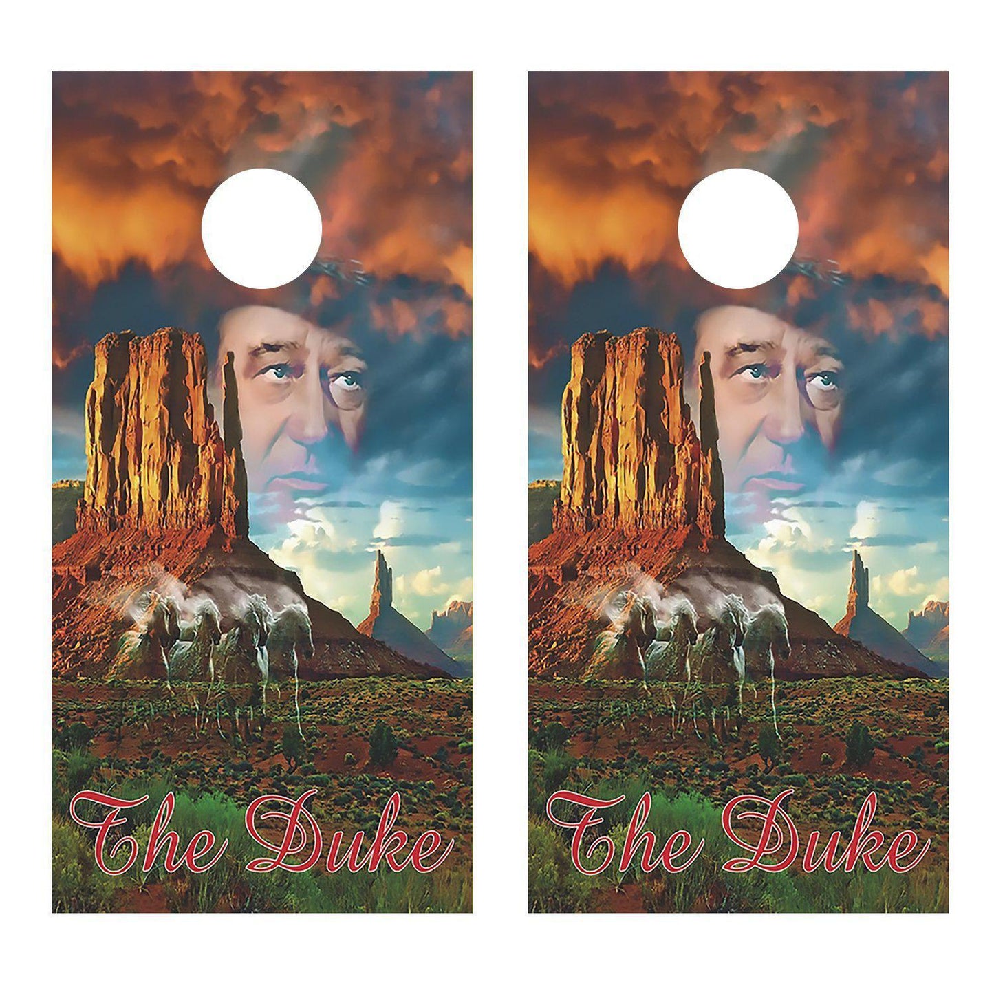 The Duke John Wayne Corn Hole Board Decal Wrap