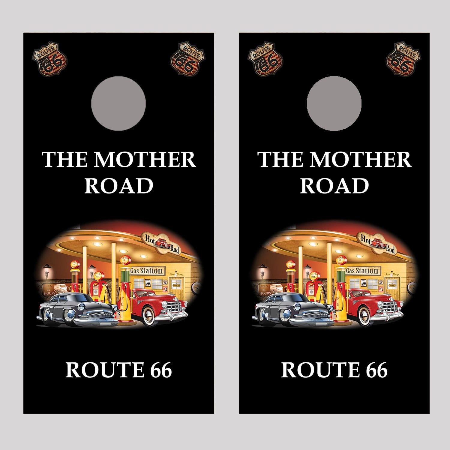 The Mother Road Cornhole Board Decal Wraps