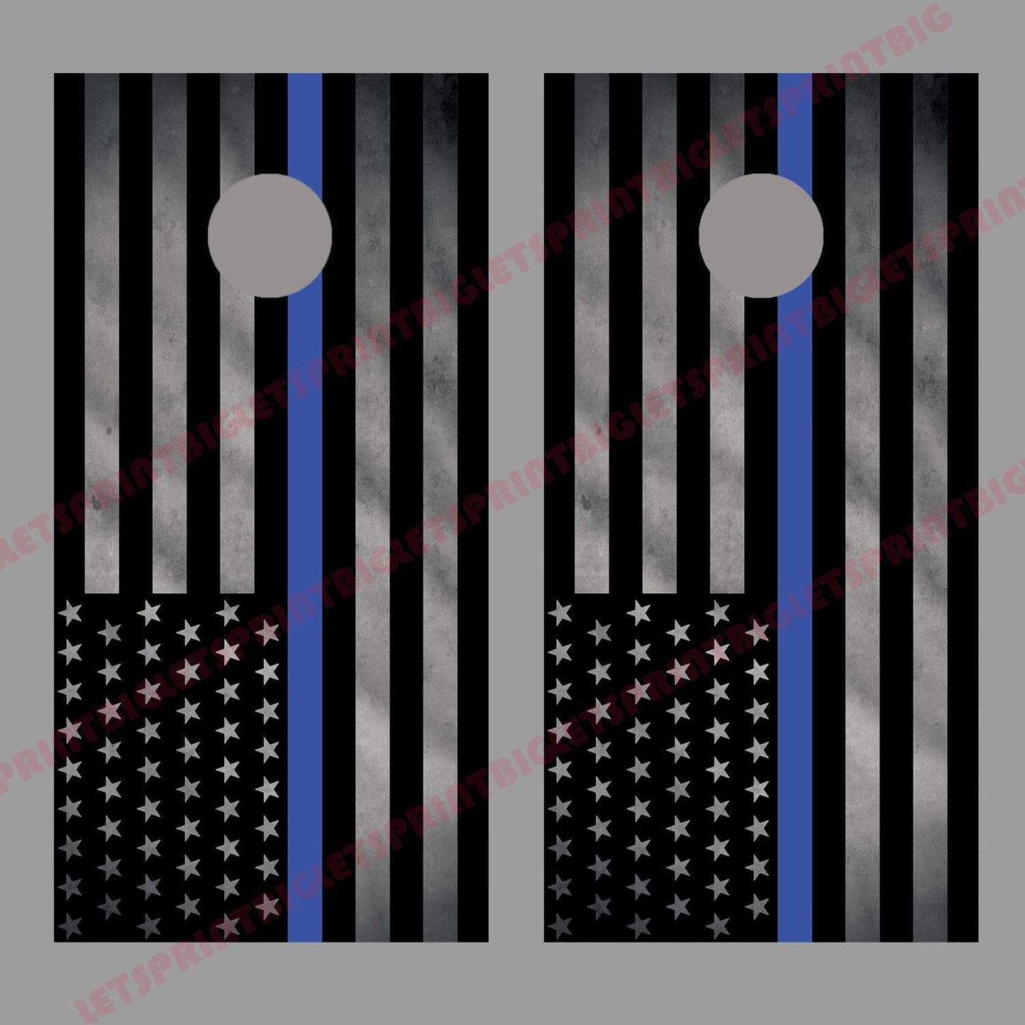 Thin Blue Line American Flag Cornhole Board Decal Wrap