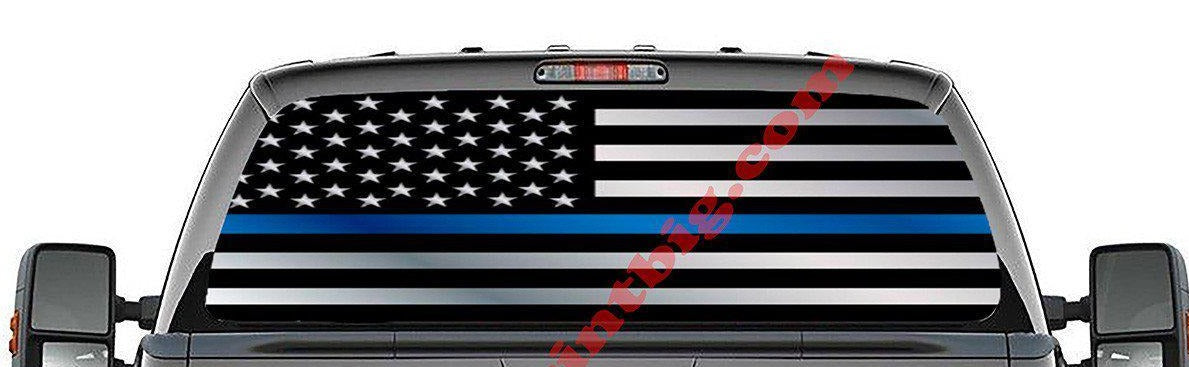 Thin Blue Line-Rear Window Decal-Graphic - Let's Print Big
