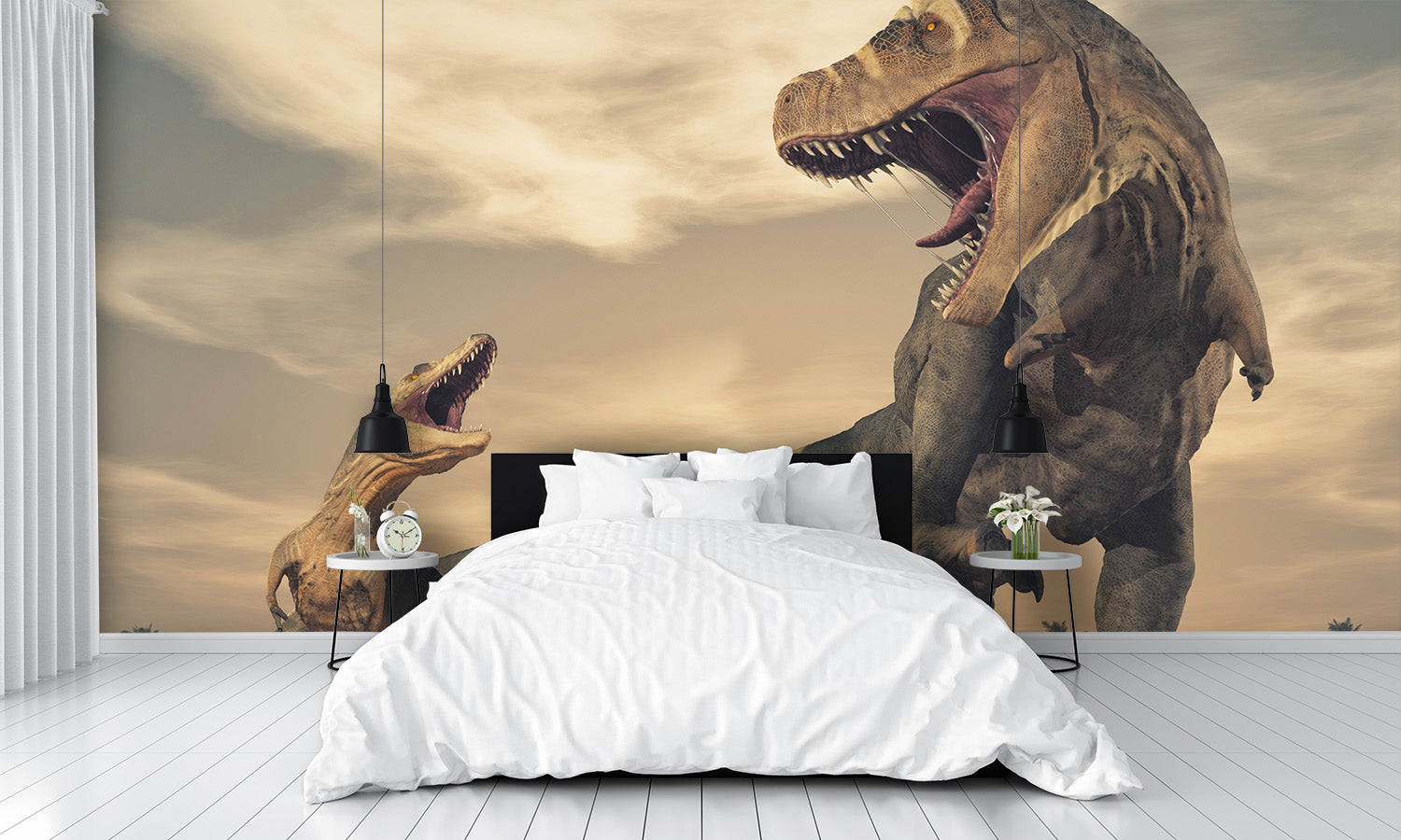 Three Dinosaurs T Rex Wall Mural