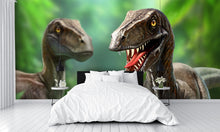 Three Dinosaurs Velociraptors in Nature Wall Mural