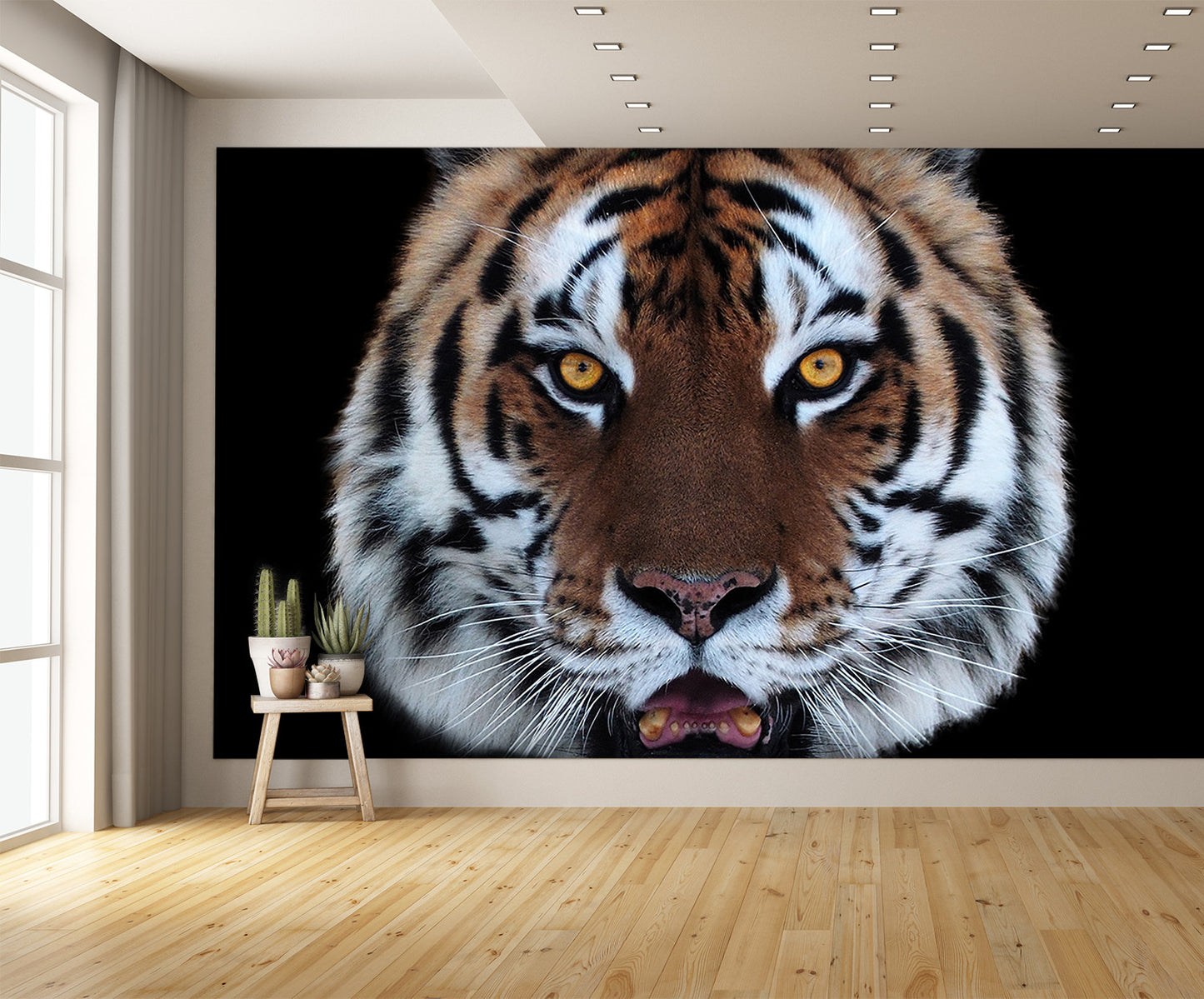 Tiger Face Open Mouth Wall Mural