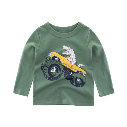 Toddler Kids Baby Boy T-Shirt Long Sleeve Cartoon