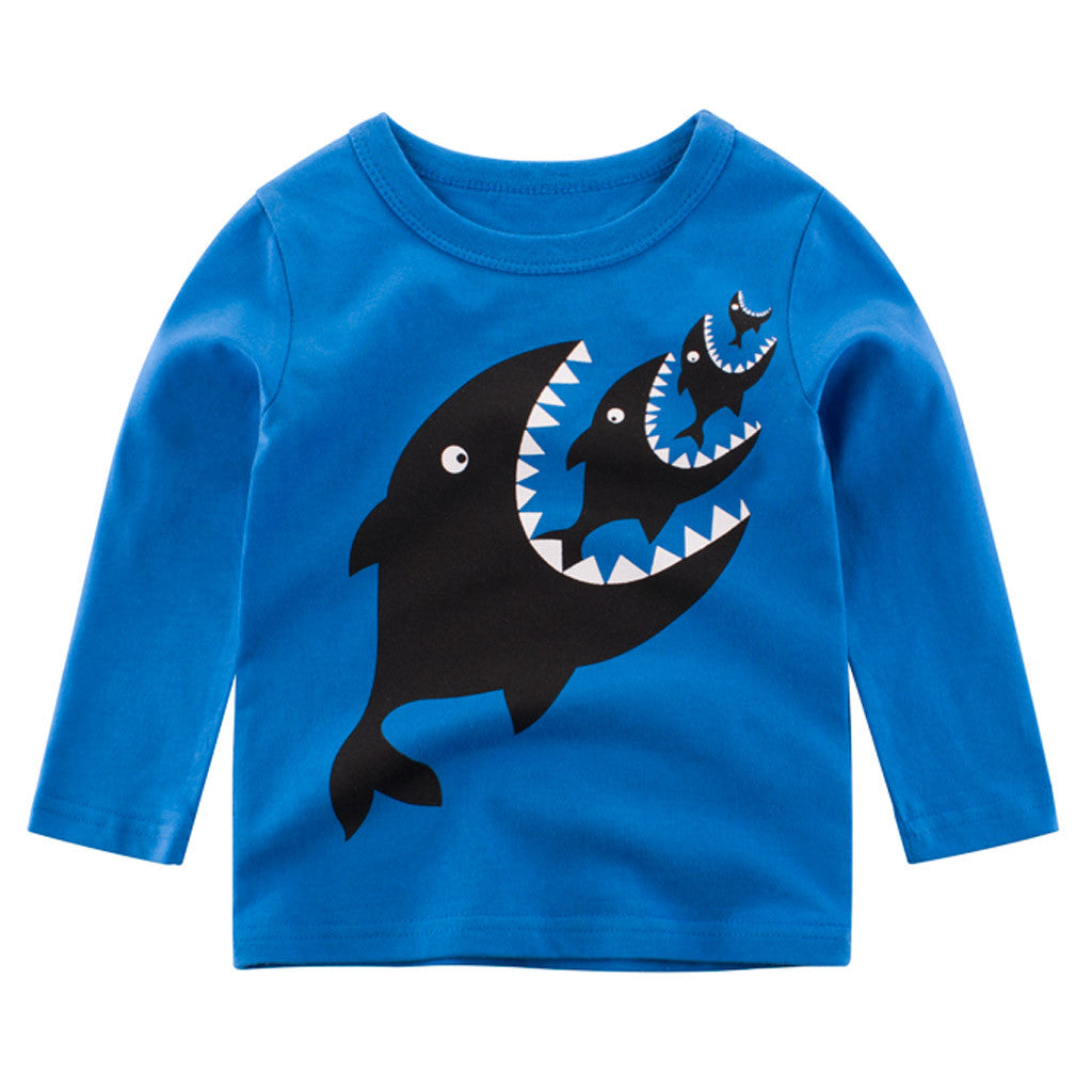 Toddler Kids Baby Boy T-Shirt Long Sleeve Cartoon
