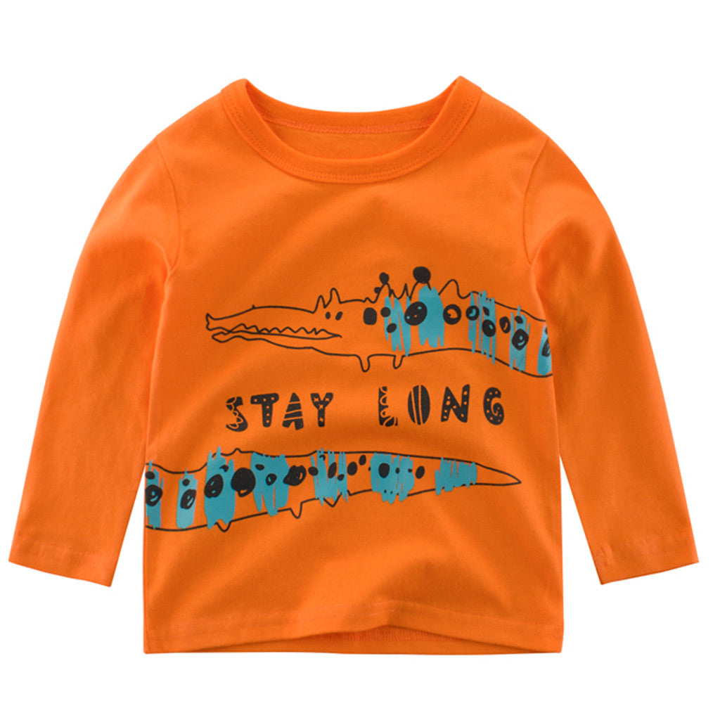 Toddler Kids Baby Boy T-Shirt Long Sleeve Cartoon