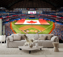 Toronto Blue Jays Rogers Stadium Canadian Flag Baseball Diamond Field Custom Designed Wallpaper Mural