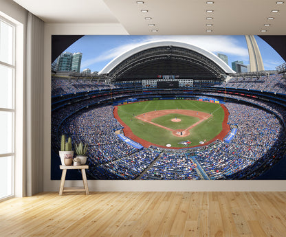 Toronto Blue Jays Rogers Stadium Fisheye Baseball Diamond Field Custom Designed Wallpaper Mural