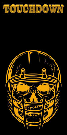 Football Corn Hole Helmet Touchdown Orange Cornhole Wrap - Let's Print Big