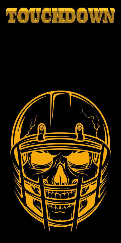 Football Corn Hole Helmet Touchdown Orange Cornhole Wrap - Let's Print Big