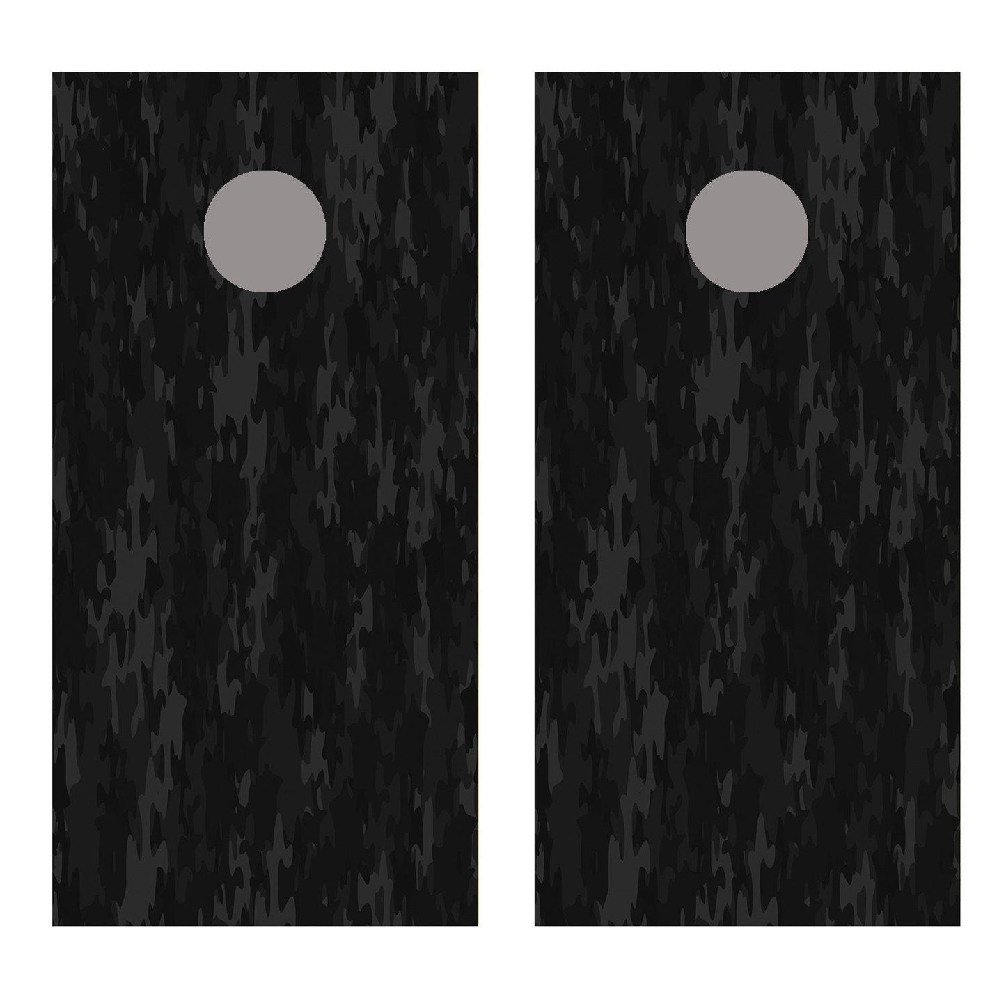 Traditional Camoflauge Black Cornhole Board Decal Wraps