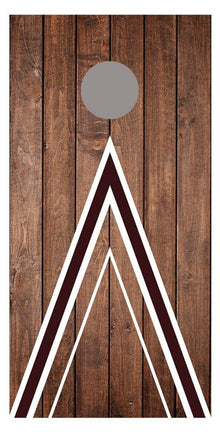 Wood Triangle Cornhole Board Decal Wrap