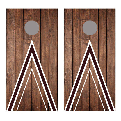 Wood Triangle Cornhole Board Decal Wrap