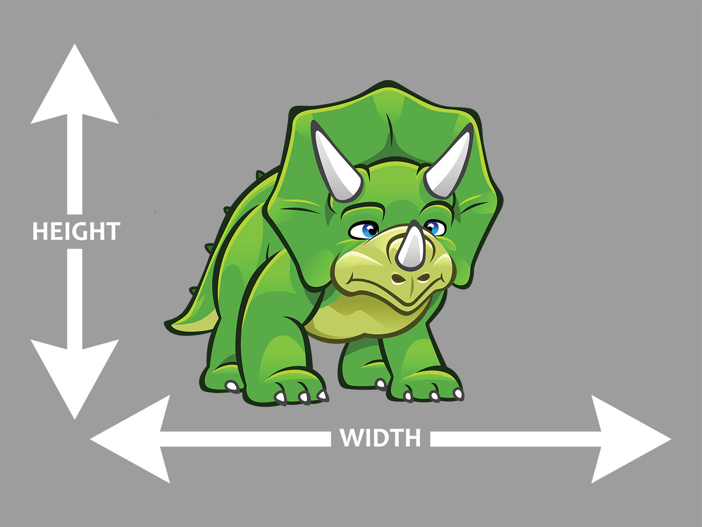 Triceratops Cartoon Green Wall Art Decal