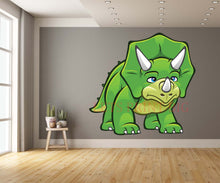 Triceratops Cartoon Green Wall Art Decal