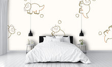 Triceratops with Footprint Wall Mural